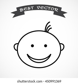 Face sign icon, vector illustration. Flat design style 