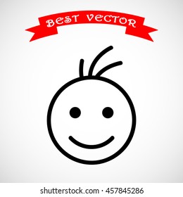 Face sign icon, vector illustration. Flat design style 