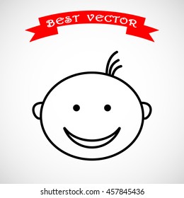 Face sign icon, vector illustration. Flat design style 