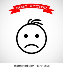 Face sign icon, vector illustration. Flat design style 