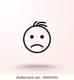 Face sign icon, vector illustration. Flat design style 