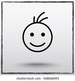 Face sign icon, vector illustration. Flat design style 