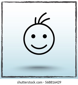Face sign icon, vector illustration. Flat design style 