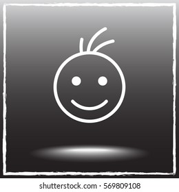 Face sign icon, vector illustration. Flat design style 