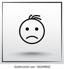 Face sign icon, vector illustration. Flat design style 