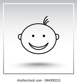 Face sign icon, vector illustration. Flat design style 