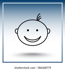 Face sign icon, vector illustration. Flat design style 