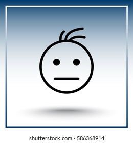 Face sign icon, vector illustration. Flat design style 