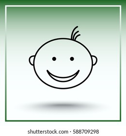 Face sign icon, vector illustration. Flat design style 
