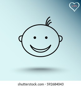 Face sign icon, vector illustration. Flat design style 