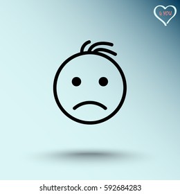 Face sign icon, vector illustration. Flat design style 