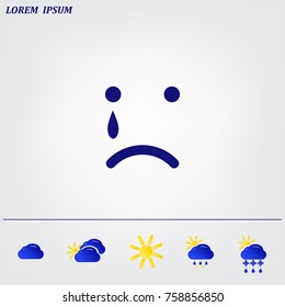 Face sign icon, vector illustration. Flat design style