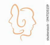Face Silhouette Art Vector Template