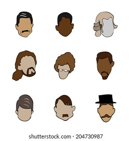 Face silhouette drawing vector character