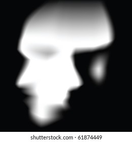 face silhouette with illustion of 2 faces.