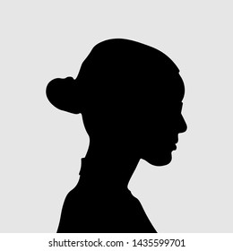 Face Silhouettes Of Women. Vector