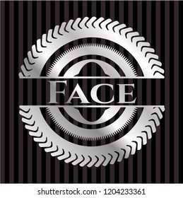 Face silver badge or emblem