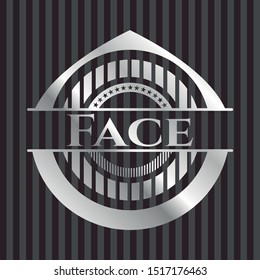 Face silver badge or emblem. Vector Illustration. Mosaic.
