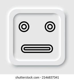 Face simple icon. Flat design. Neumorphism design.ai