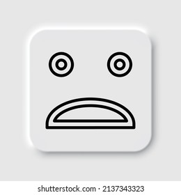 Face simple icon, vector. Flat desing. Neumorphism design.ai