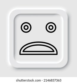 Face simple icon, vector. Flat design. Neumorphism design.ai
