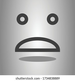 Face simple icon, vector with shadow. Flat desing