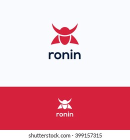 Face Simple Ronin Man Samurai Logo