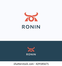 Face Simple Ronin Man Samurai Logo