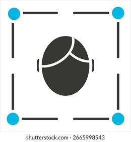 Ilustración gris azul del glifo del solo icono de la cara