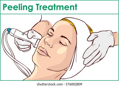 Face Skin Care. Facial Hydro Microdermabrasion Peeling Treatment