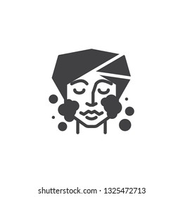 Face skin care vector icon. filled flat sign for mobile concept and web design. Cleaning face glyph icon. Facial, Treatment, Beauty, Cosmetic symbol, logo illustration. Pixel perfect vector graphics