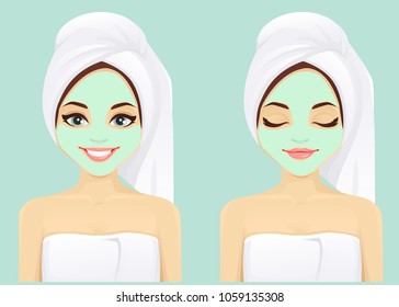 Face skin care woman set