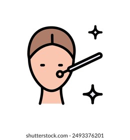 Face skin cleaning tools color icon set. Problem face care and beauty devices. Stainless steel blackhead acne remover pimple loop, spoon simple sign. Vidal loop for manual cleaning of problem skin pla