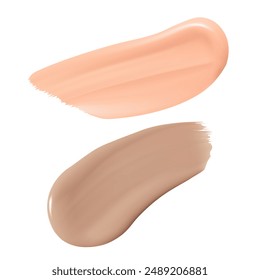 Kosmetischer Cremeabstrich für die Gesichtshaut. Beige Schönheit Make-up Grundstruktur. Liquid bb Concealer Hub. Glatte tonale Tropfen Kollektion, Schönheitsfarbe. Feuchtigkeitscreme für Körperlotion