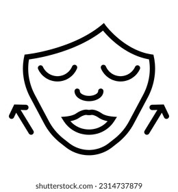 Face skin massage icon outline vector. Skincare beauty. Facial treatment