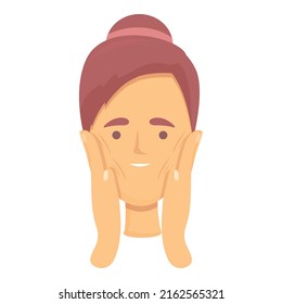 Vector de caricatura de icono de cuidado de la piel de cara. A Rose le importa. Aceite esencial para la mujer