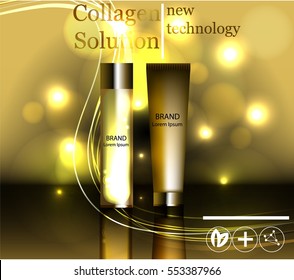Face skincare premium ad design template. Essence Serum and Background Concept Skin Care Cosmetic.