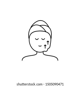 face smash line icon on white background