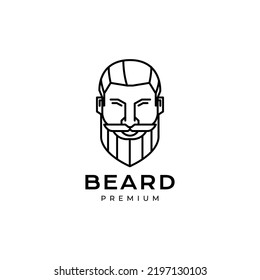 sonrisa facial genial hombre barba el logotipo de peinado