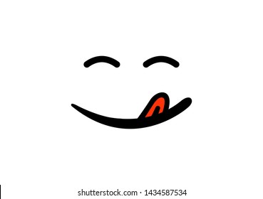 Face smile delicious vector icon