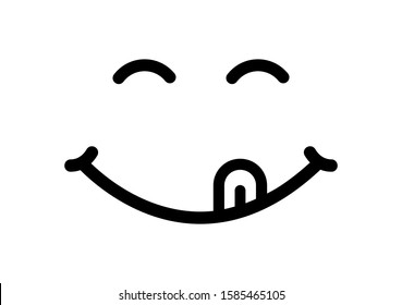 Face smile delicious vector icon