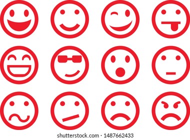 face smile icon set vector
