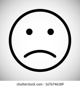 Face, Smile Sad, Unhappy Vector Thin Icon. Linear UI style. Icon or Web design and Mobile App. One icon from the outline set in Pixel Perfect style. Editable vector stroke. 64x64 Pixel Perfect, 2 px