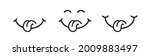 Face smile vector icon set. Yummy smiley icon delicious with tongue. Tasty food eating emoticon face. Flat design style.