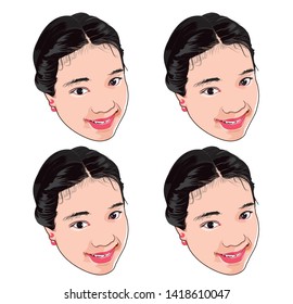 Face smiling girl  vector  woman
