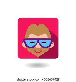 Face of a smiling man. Vector avatar. Flat icon isolated on white background.