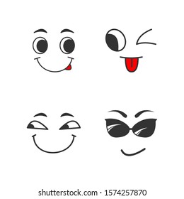 face in smiling sweetly Image graphic icon logo design abstract concept vector stock. Can be used as a symbol associated with icon or funny