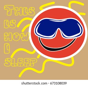 
Face smiling with typography. Vector illustration