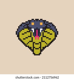 Face Snake Pixel Design Vector