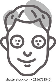 Gesichtspalette, Illustration, Vektorgrafik auf weißem Hintergrund.